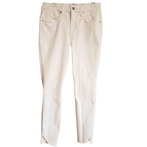 Good American Jean Womens White 10/30 Good Legs Crop Pants High Waisted Jeans